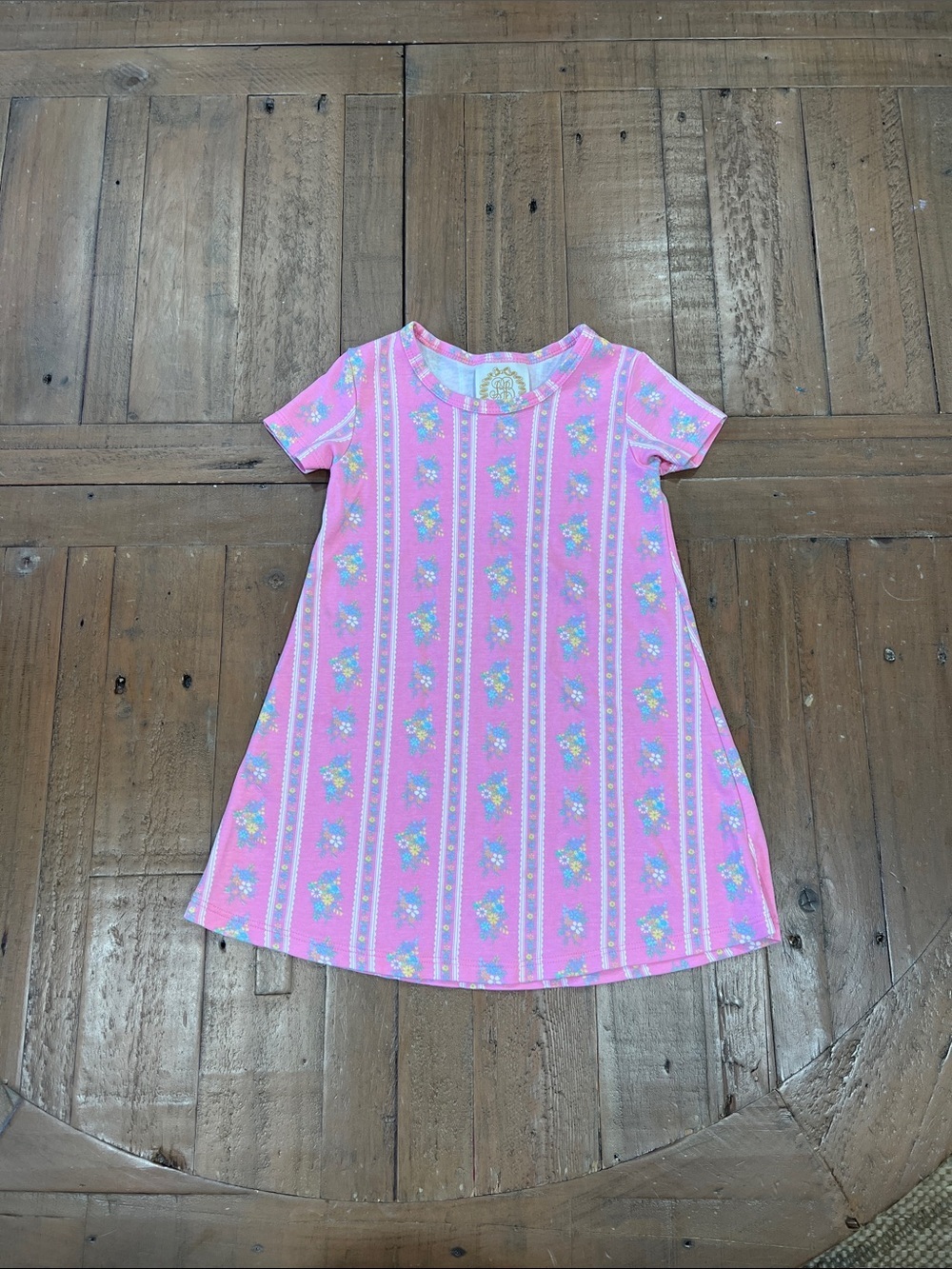 The Beaufort bonnet company Polly play dress pink floral striped dress 3T